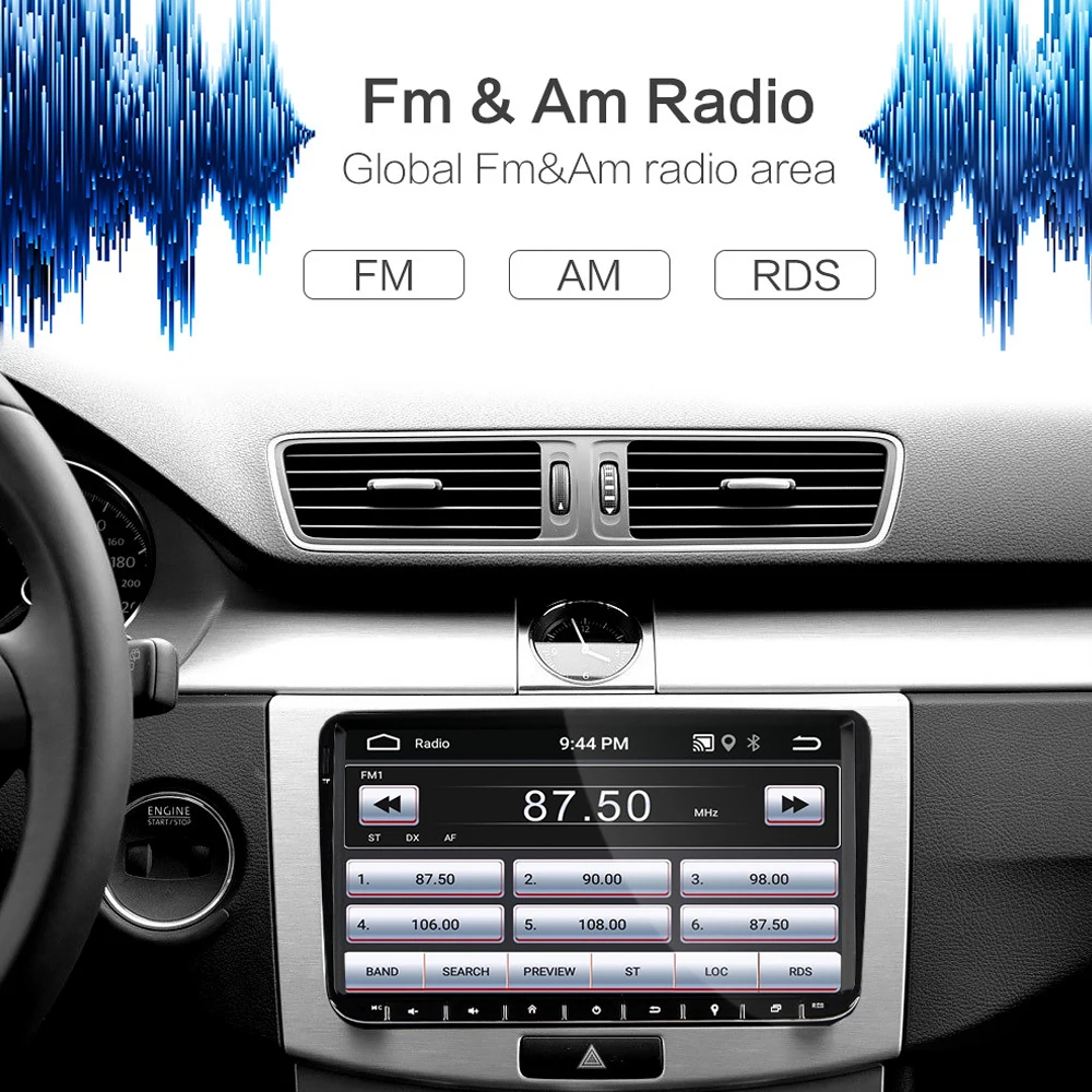 Android 9,0 Автомобильный мультимедийный плеер 2Din автомобиль для VW/Volkswagen/Golf/Polo/Tiguan/Passat/b7/b6/SEAT/leon/Skoda/Octavia радио gps RDS
