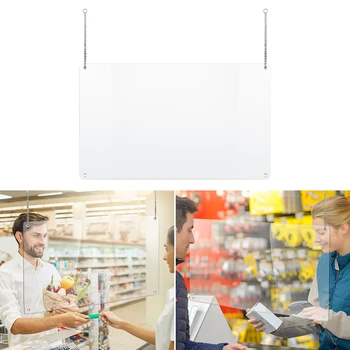 

Protective Sneeze Guard Safety Protection Hanging and Folding PVC Material Safety Counter To Against Coughing and Droplet
