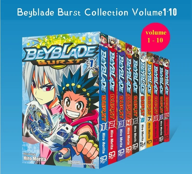 10 Books Beyblade Burst Volume 1 10 English Manga Book Teens Adult Cartoon Comic Anime Animation Story Libros Book Comics Graphic Novels Aliexpress