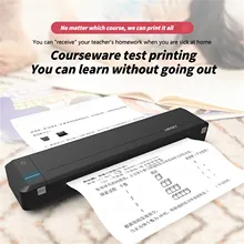 Papier A4 przenośna drukarka termotransferowy Mini drukarka Usb Bluetooth Home Business z wbudowaną baterią do drukowania w dowolnym momencie