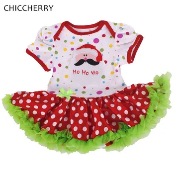 

Santa Claus Infant Christmas Costume Polka Dots One Piece Girls Christmas Dress Kids Party Lace Romper Dresses Baby Girl Clothes