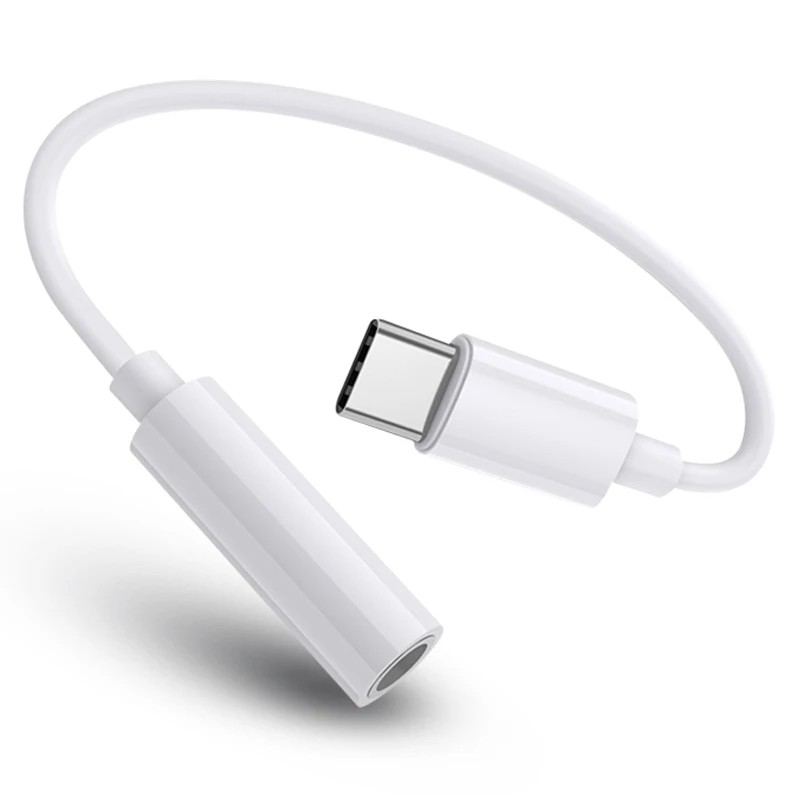 Type C 3.5mm Aux Adapter Usb C To 3.5MM Headphone Jack Adapter Audio Cable for Samsung Note 10 Plus Xiaomi Google Pixel 3 OPPO - Цвет: Белый