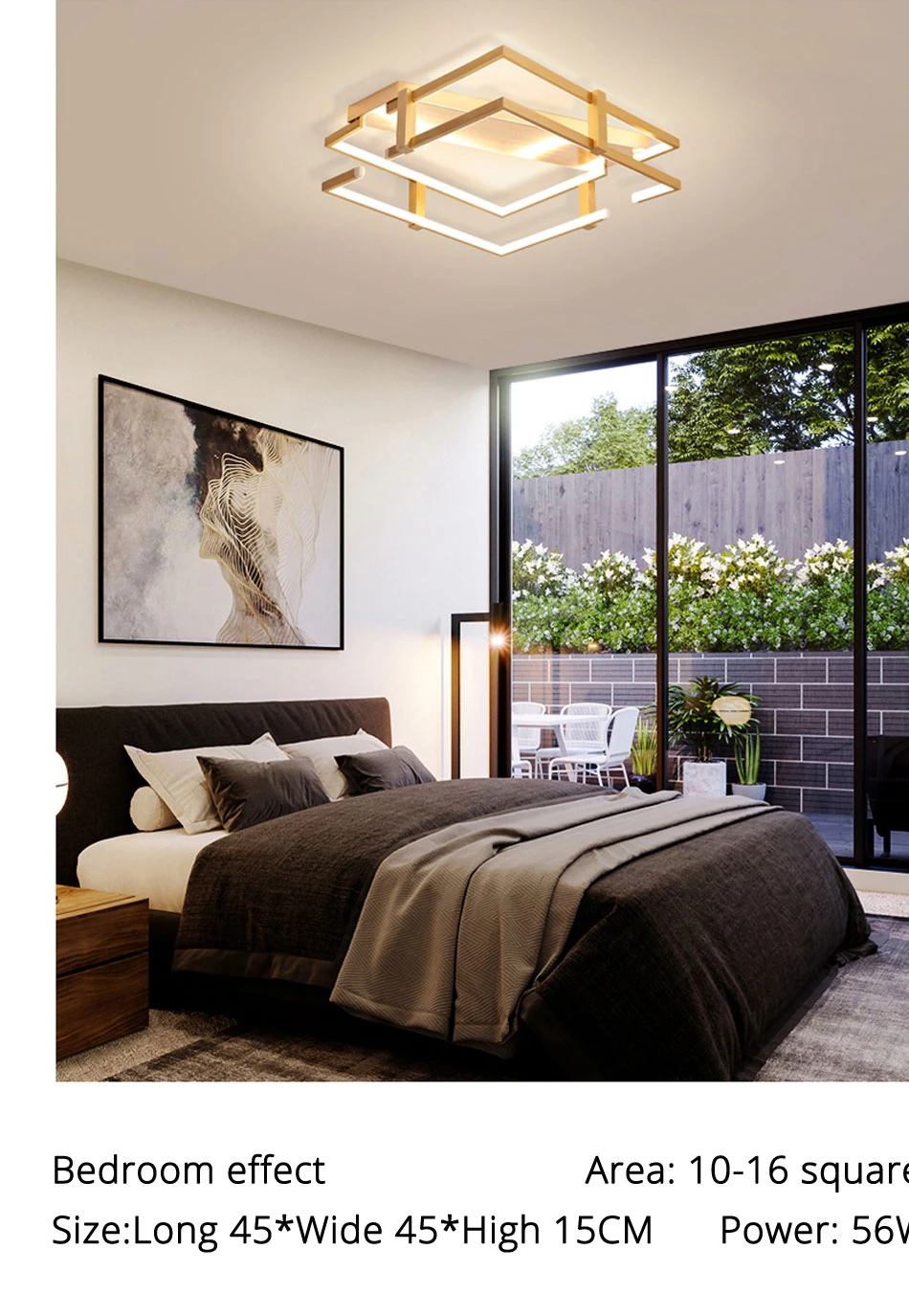 Потолочные светильники Золотой корпус круглый/квадратный для спальни гостиной дистанционное управление светодиодные лампы