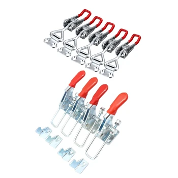 

9Pcs Toggle Clamp: 5Pcs Adjustable Toggle Clamp Pull Action Latch Hand 100KG/220Lbs Holding Capacity & 4Pcs Toggle Clamp GH-4032