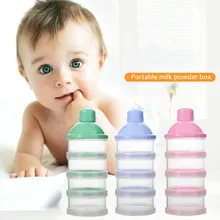 Портативный дозатор молочного порошка, контейнер для хранения еды, кормушка для малышей, четыре сетки, коробка для хранения детского питания