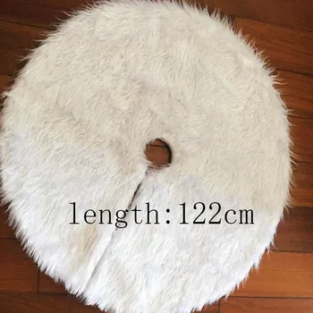 

Large Size 122cm Pure White Christmas Tree Skirts Foot Fur Carpet New Year Christmas Decoration Xmas Mat Navidad Noel Rug YWHB02