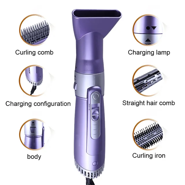 ヘアドライヤーブラシ、4-in-1 ドライヤーとスタイリングマシン カール発生器 プロフェッショナル4-in-1ヘアドライヤーブラシ,マルチ
