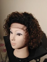 Beeos corto rizado 250% corte Pixie Bob peluca 13*2 Frente de encaje pelucas de cabello humano Remy brasileño cabello humano Pre arrancado con el pelo del bebé