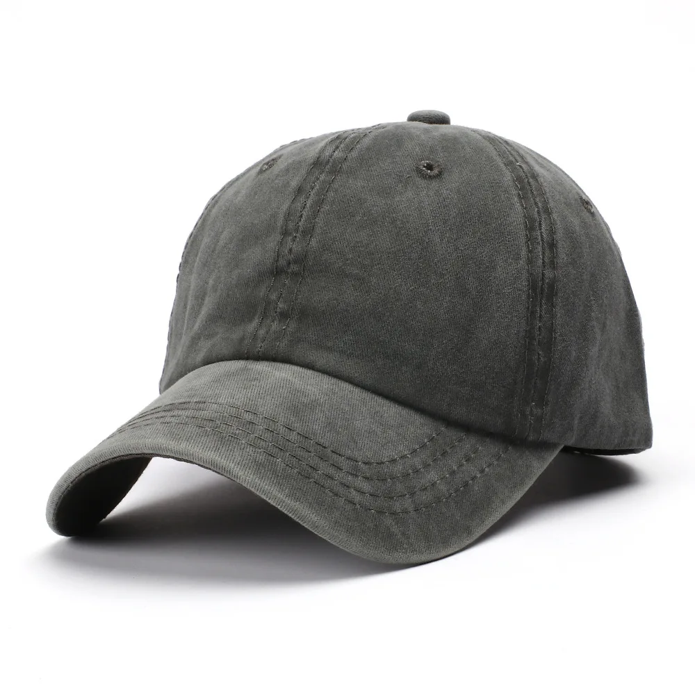 hat Women European and American truck drivers wash couples to make old baseball caps and men's denim curved eaves caps - Цвет: Армейский зеленый