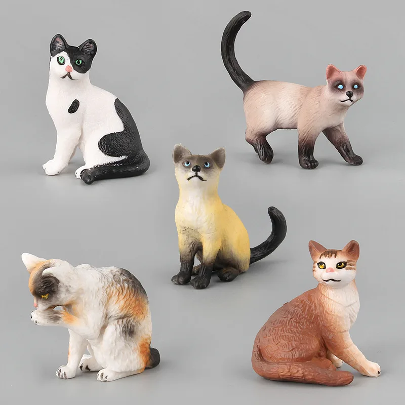 Игрушки для моделирования кошек, детские игрушки для домашних животных, фигурки животных, пластиковые фигурки, игрушка в подарок, домашний декор, фигурка кошек