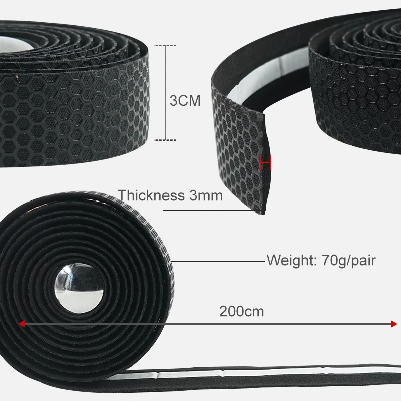 Bike Handlebar Tape Road Bike Non-slip Sweat-absorbent Honeycomb Pattern Cycling Accessories