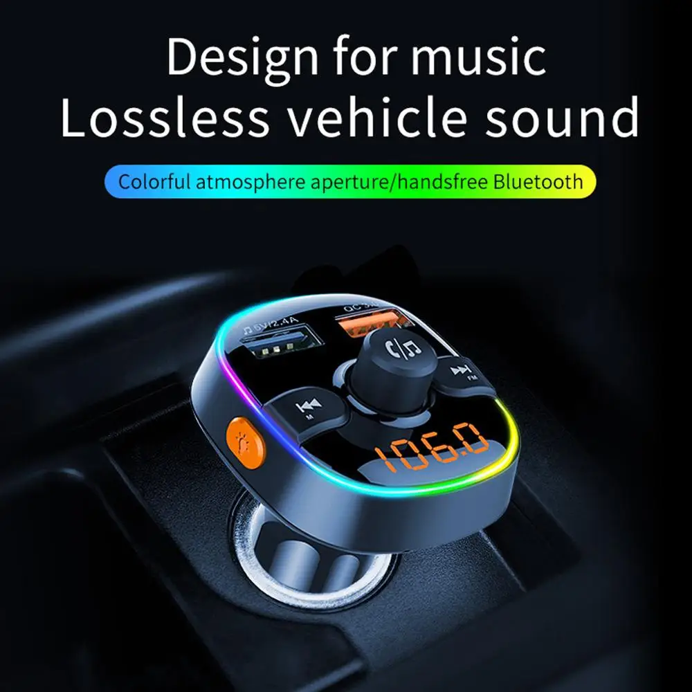 Bluetooth 5,0 автомобильный беспроводной fm-передатчик MP3 радио адаптер автомобильный комплект двойной USB зарядное устройство для устройства Handsfree Вызов автомобильный Стайлинг#902
