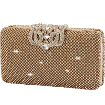 

Fashion Handbags Women Korea Gold Evening Bag Exquisite Party Bling Money Clutch Purse Rhinestone Sac Femme Women Bags AE50EB