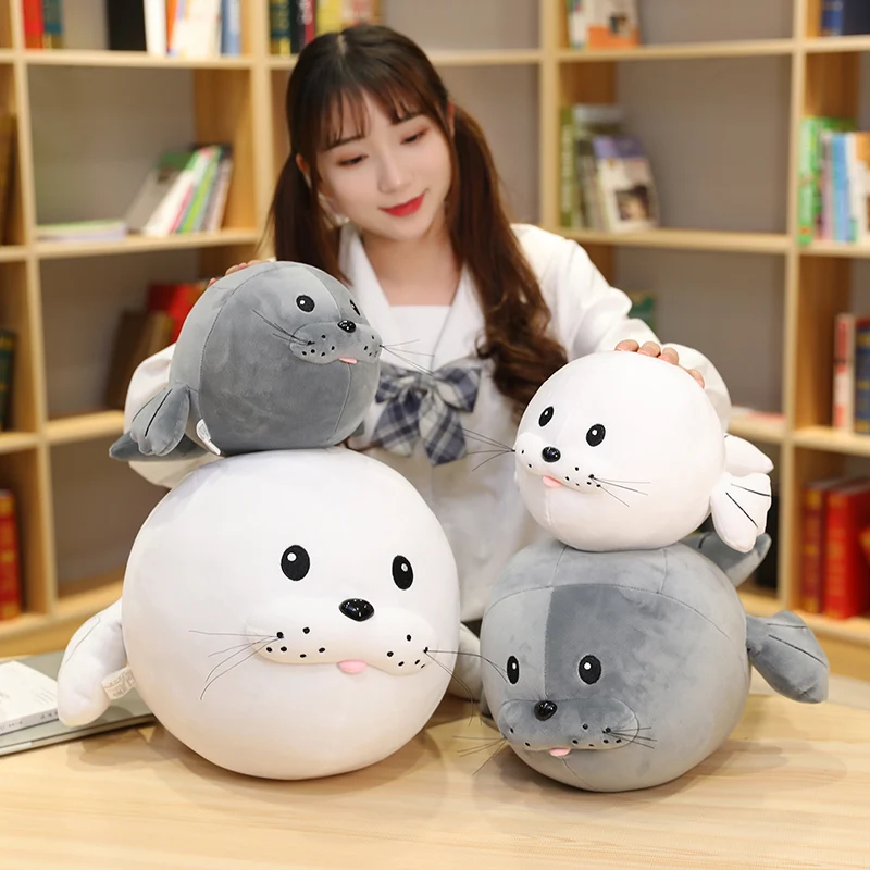 

Hot Nice 1PCS 30/40/50cm Cute Sea Lion Plush Toys Soft Marine Animal Seal Stuffed Doll for Kids Gift Pillow 3D Novelty Pillows