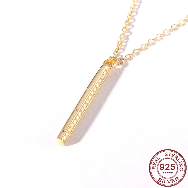 New-925-Sterling-Silver-Geometric-Rectangular-Pendant-Necklace ...