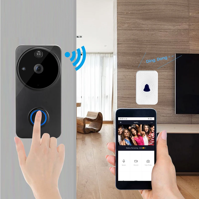 Беспроводной смарт Видеозвонок Tuya IP54 Wi Fi 1080P|Дверной звонок| |