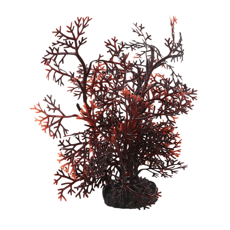 Аквариум Aquascaping искусственный растительный декор, темно-коричневый/красный