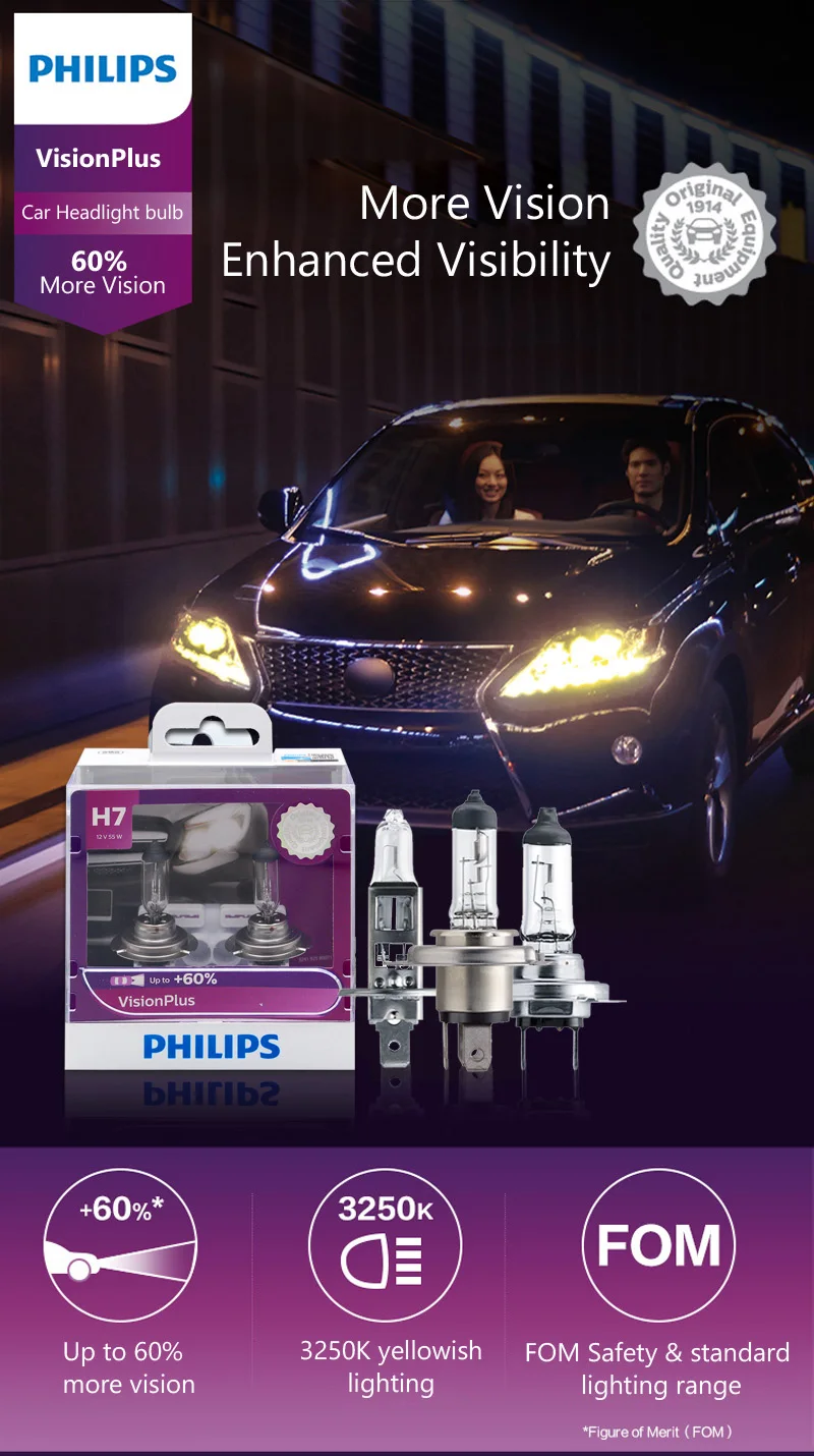 starlight headliner Philips 9006 HB4 VisionPlus 12V 55W P22d  Halogen Car Headlight VP +60% More Bright Light Auto Lamp Original Bulb 9006VPS2, 2X foggy headlights