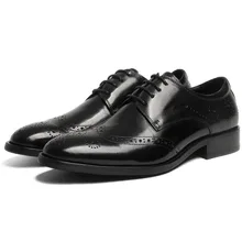Luxury Classic Mens Brogue Oxfords Dress Shoes Genuine Cow Leather Pointed Toe Lace Up Male Formal Footwear Party Shoe Luxury Classic Mens Brogue Oxfords Dress Shoes Genuine Cow Leather Pointed Toe Lace Up Male Formal Footwear Party Shoe