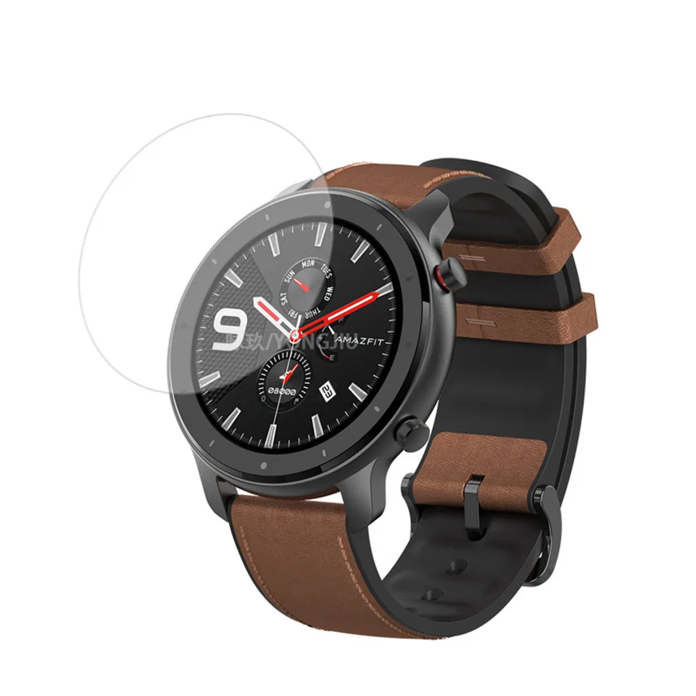 Прозрачный 42/47 мм смарт часы защитные аксессуары для AMAZFIT GTR Смарт часы прозрачная пленка закаленное стекло экран протектор для часов - Цвет: Прозрачный