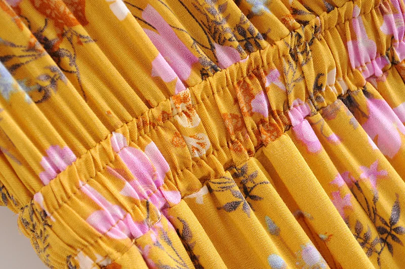Everkaki/цыганское мини-платье с цветочным принтом для женщин, Vestidos, с кисточками, с завязками на шее, эластичные пояса, Boho, летние платья, женские,, Осенние