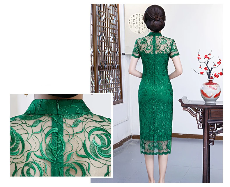 Новая мода cheongsam улучшенное кружево Cheongsam китайский стиль Женская юбка ретро Национальный китайский стиль женское платье cheongsam
