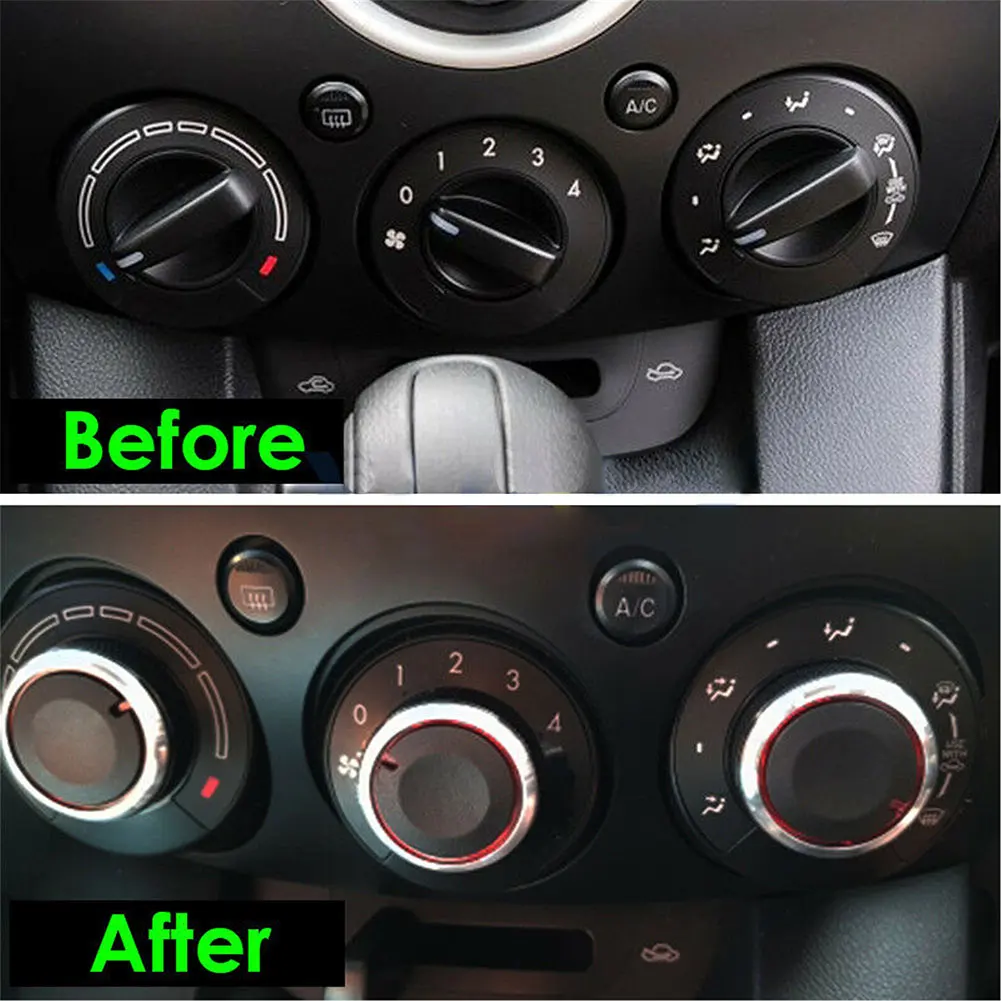 3 шт., для Mazda 2 Demio, переключатель кондиционера, ручки, нагреватель, тепло, климат-контроль, кнопки, переключатели, рамка, аксессуары для автомобиля