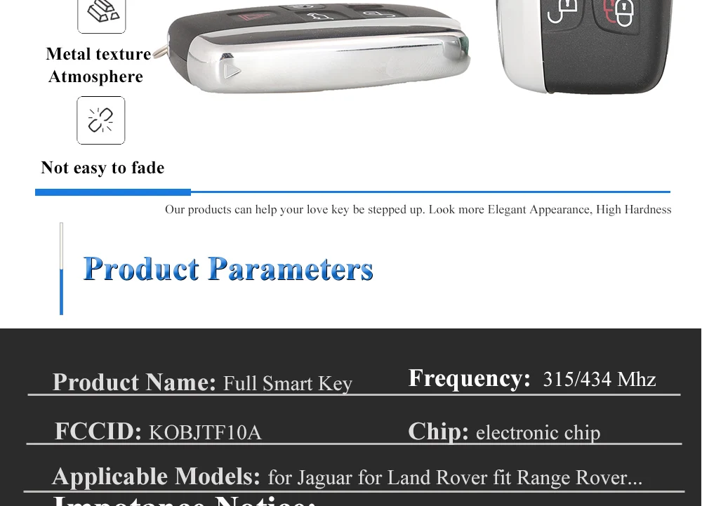 Chiave/Telecomando Per Range Rover Discovery 4 Sport Evoque Vogue 315mhz/434mhz Remote Car Keyless Smart Key Fob - Jingyuqin 30pcs Id Può Essere Cambiato Range - H6e5fb949d48d415485f406957f1d7588t