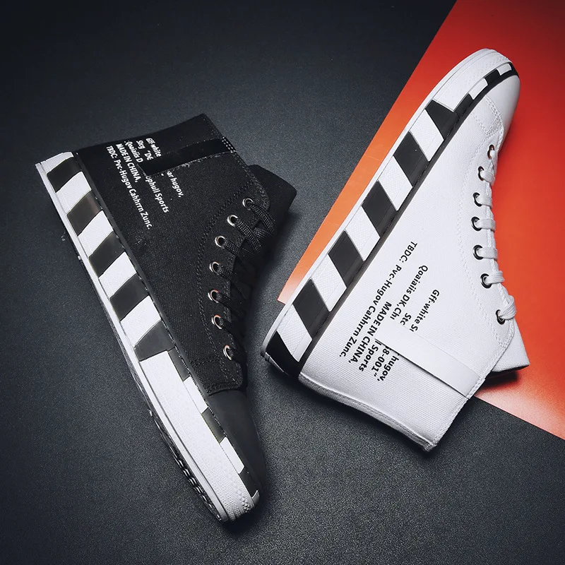 

Shoes with Mandarin Ducks MEN'S SHOES Korean-style Trend Hight-top Canvas Shoes Men's Spring And Autumn New Style Breathable Lei