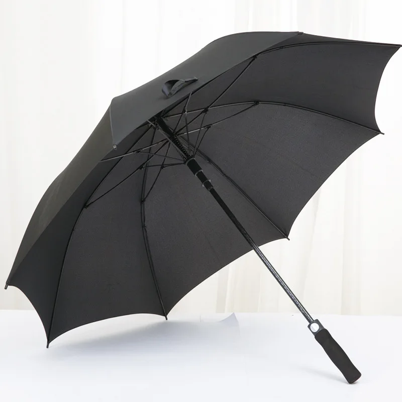

Practical Simple Ultra Large Fiber Bone Windproof Golf Umbrella Hotel Reception for Double Straight Handle Advertising Umbrella