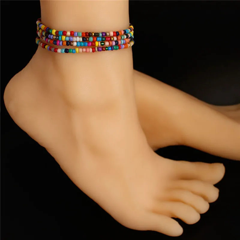 

TTLIFE Fashion Beizhu Multi-layer Beach Anklet Braided Accessories For Women Foot Accessories Barefoot Anklets Women Jewelry