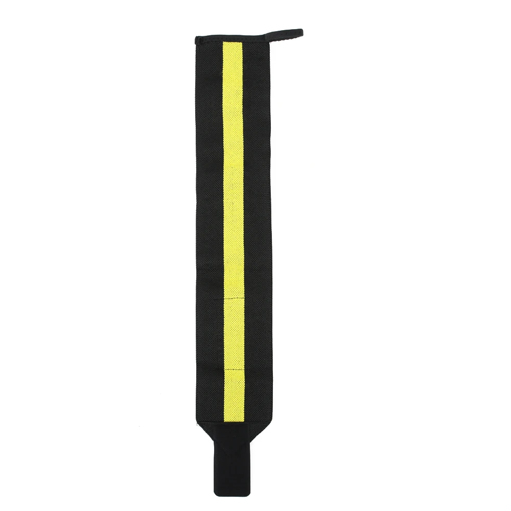 black yellow Регулируемый ручной браслет из полиэфирного волокна, 3 цвета, Прочный Спортивный Защитный Браслет для тренажерного зала, тяжелой атлетики, баскетбольной руки, спортивный браслет HW008 - Цвет: black yellow
