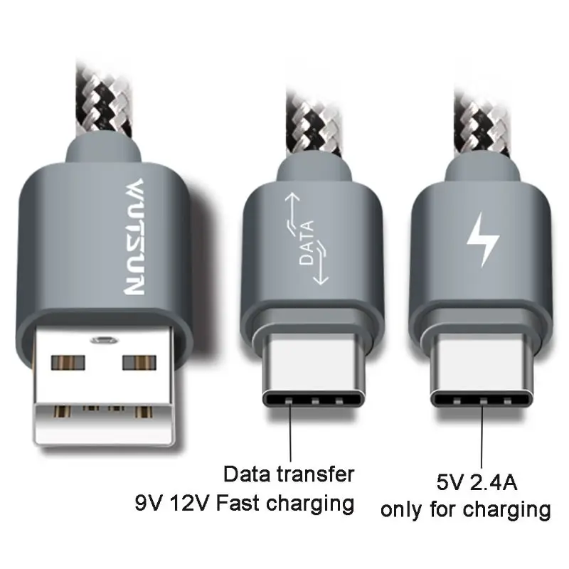 USB 2,0 Тип «Папа-папа» Dual USB C Тип C сплиттер папа-папа Y кабель передачи данных для быстрой зарядки шнур для samsung huawei Xiaomi Oneplus htc zte