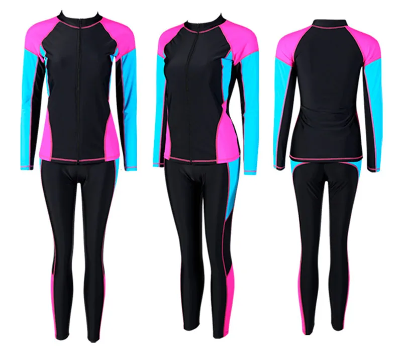 Rashguard женский купальник из четырех частей с длинными рукавами, рубашка, брюки, плавание серфинг, костюм, шорты, одежда для плавания, защита от солнечных лучей для пляжа, бикини
