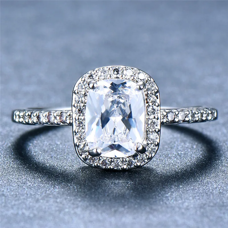 Милое женское кольцо с голубым сапфировым камнем, Настоящее 925 пробы Серебряное обручальное кольцо, винтажные обручальные кольца для женщин