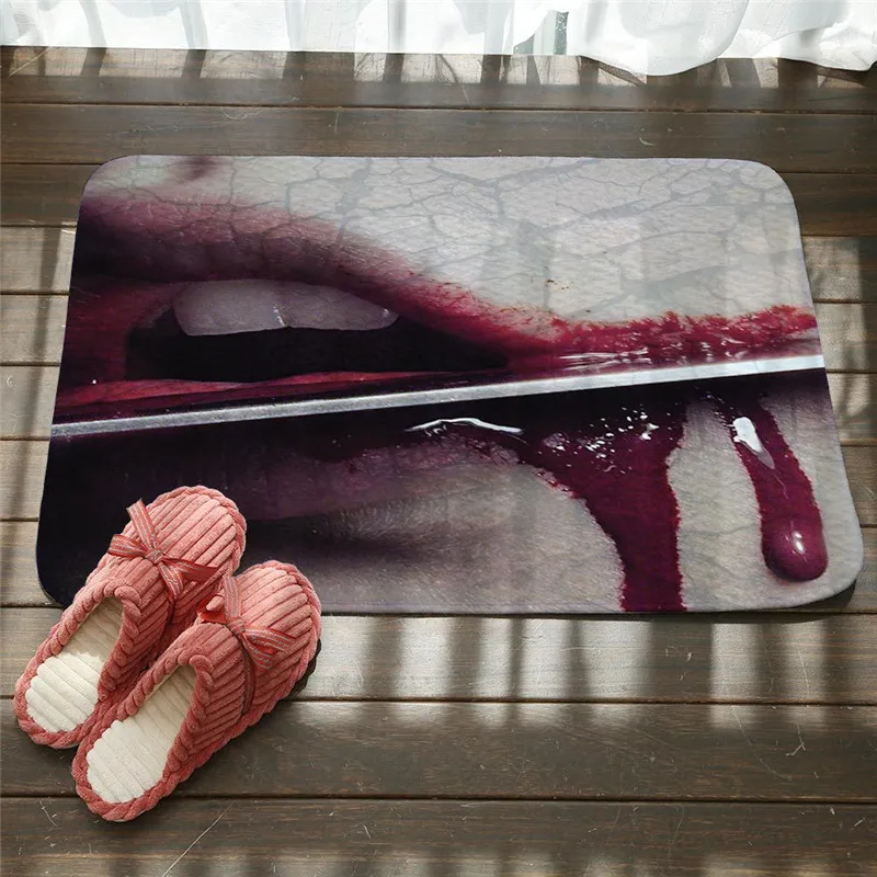 Horror креативный Новинка дверной кровяной коврик с изображением черепа ванная комната водопоглощающий нескользящий коврик жуткий, пугающий Коврик придверный коврик
