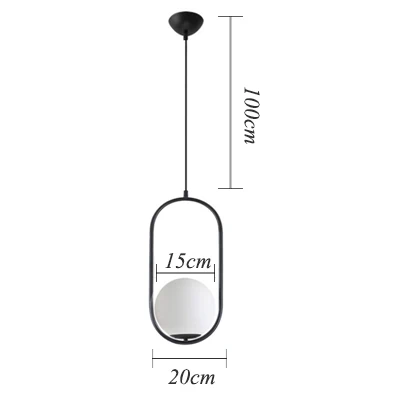 Современный стиль гостиная спальня минималистичный Ресторан подвесной светильник скандинавские украшения одежды стеклянная шариковая Подвесная лампа - Цвет корпуса: B Black