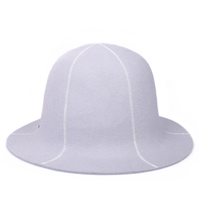 Light Gray 57cm Sedancasesa широкополая фетровая шляпа с широкими полями, зимняя женская шапка из австралийского шерстяного войлока, складная Женская кепка с короткими полями - Цвет: Light Gray 57cm