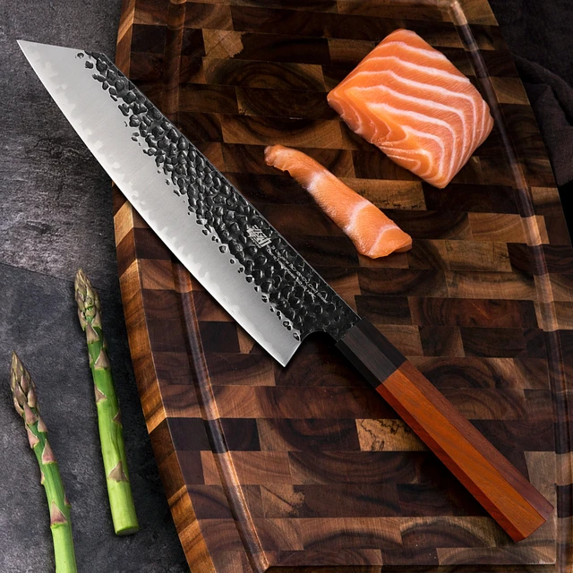 FINDKING Dynasty Series Japanese Santoku Knife, Professional Kitchen Knife, 9CR18MOV High Carbon Steel Blade, African Rosewood Octagonal Handle, for