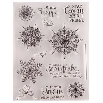 

Xmas Snowflake Silicone Clear Seal Stamp DIY Scrapbooking Embossing Photo Album