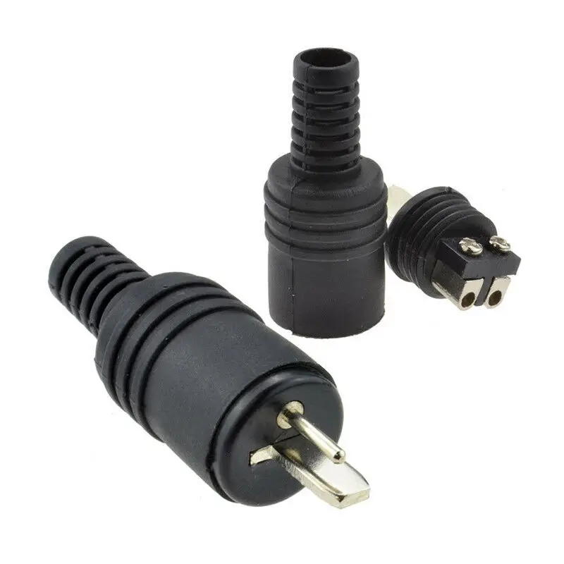2pcs 2 Pin Black DIN Plug Speaker And HiFi Connector Screw Terminals Connector Power Signal Plug Adapters