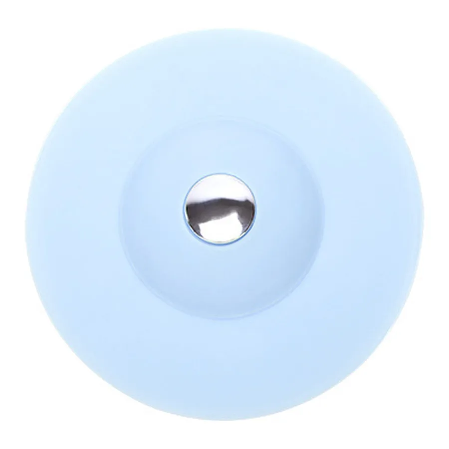 Силиконовая Сливная крышка, пробка для волос, пробка для ванной комнаты, кухни, раковины, ситечко для раковины, затычка для раковины - Цвет: Синий