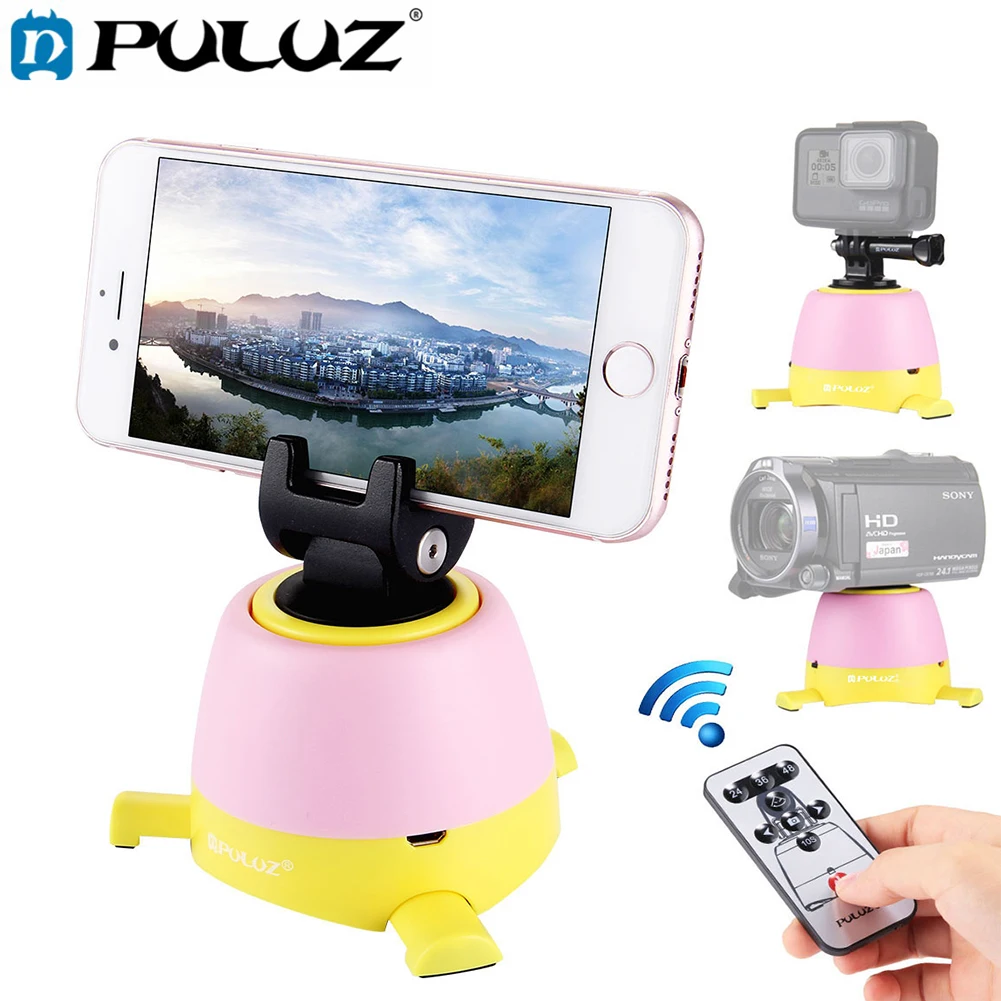 

PULUZ Electronic 360 Degree Tripod Head Rotating Pan Head Rotation Panoramic with Remote Controller for iPhone Smartphone Camera