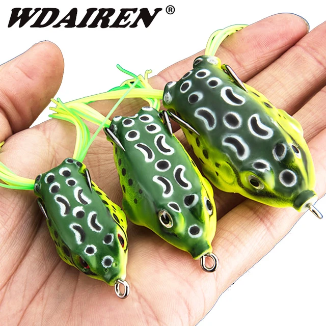 Artificial Colorful Soft Bass Lures Floating Double Hooks Swimbaits Fishing  Lures Frog Lure Thunder Frog 17 