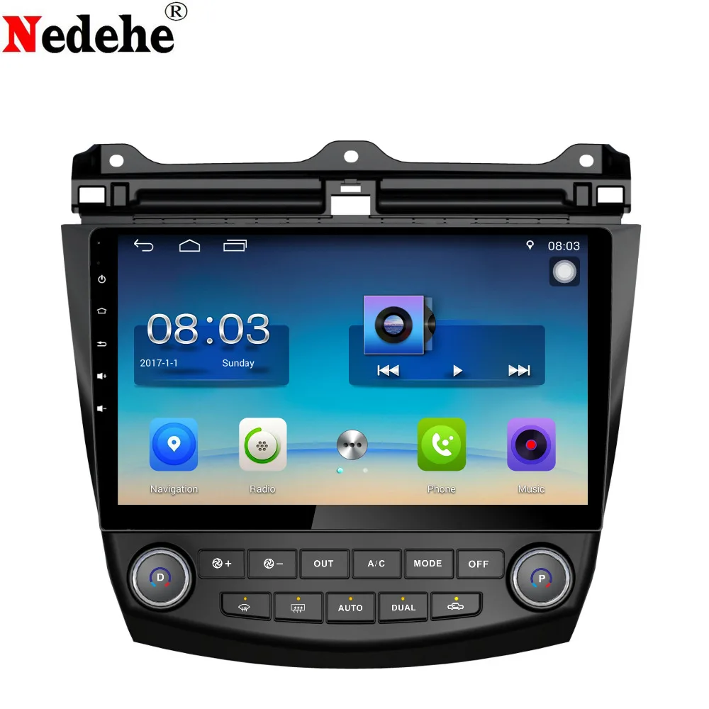 Nedehe Android 8 1 четырехъядерный 10 дюймов для Honda accord 2003 2004 2005 2007 автомобильное радио dvd