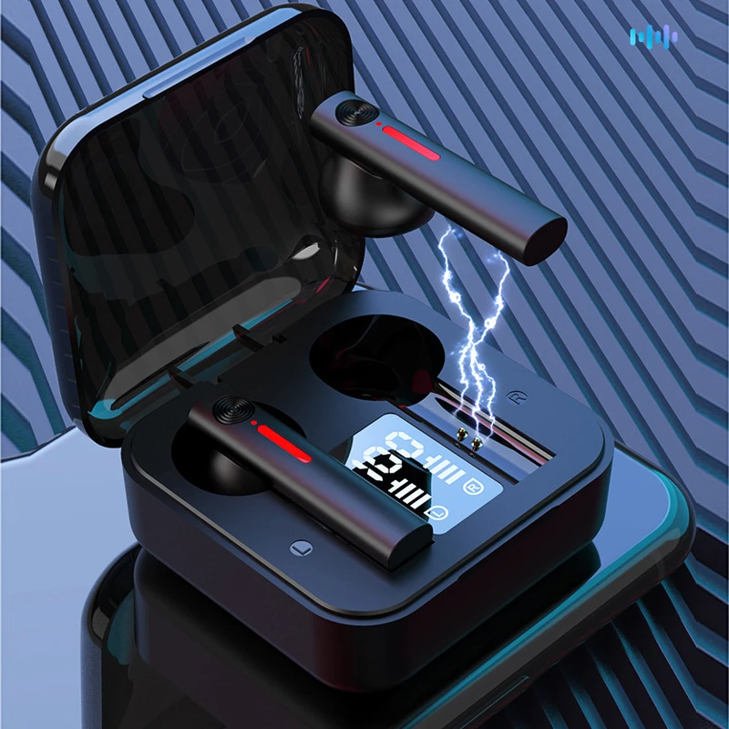 New T13 Smart Wireless Bluetooth Earphones Bass Noise-Cancel TWS Headsets LCD Power Display with Touch In-Ear Earbuds