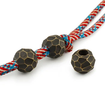

1pcs Brass Knife Bead Irregular Surface Handmade EDC Copper Ball Bead Outdoor Tool Decorative Pendant Umbrella Rope Accessories