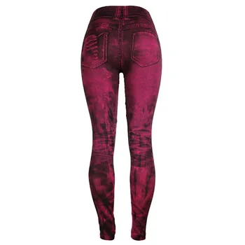 

Women Slim Leggings Fashion Faux Denim Jeans Leggings Sexy Long Pocket Printing Summer Pencil Casual plus size Legging Femme #YJ