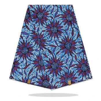 

100%High Quality Cotton Fabric By The Yards Veritable Breathable Nigerian Ankara Wax Dye Block Prints Fabric For Sewing RV09-62