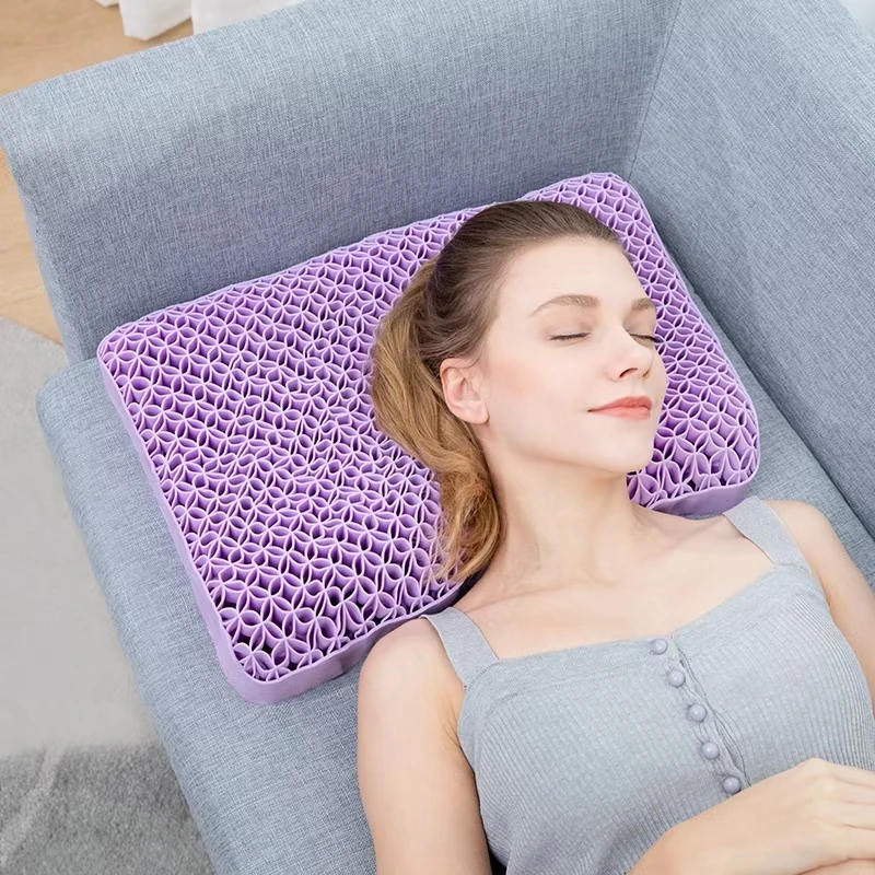 Almohada ortopédica multifuncional de presión cero, Gel de TPE, corrección de alta elasticidad, dolor de cuello, almohada para dormir con memoria